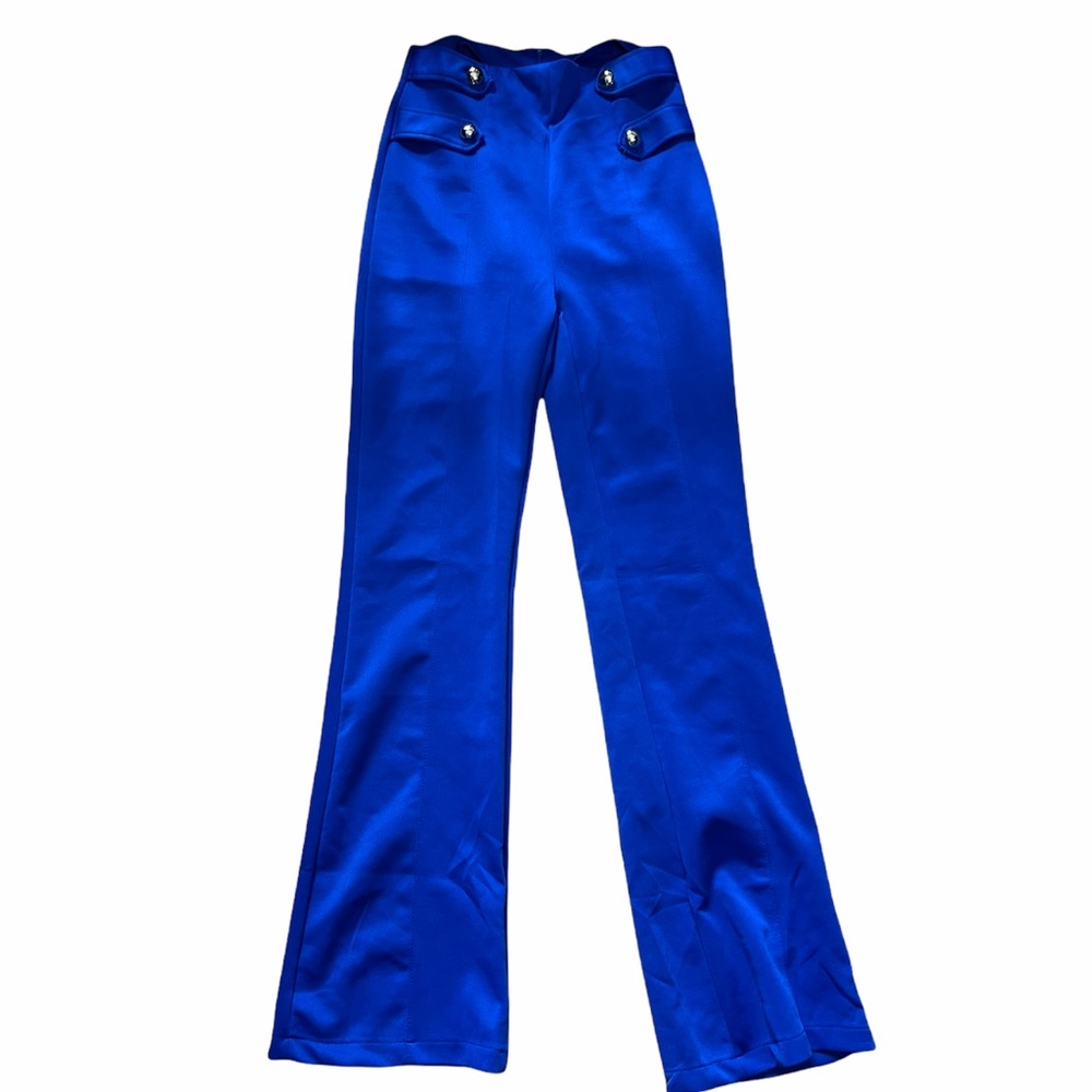 DOUBLE-BREASTED HIGH WAIST WI LEG PANTS